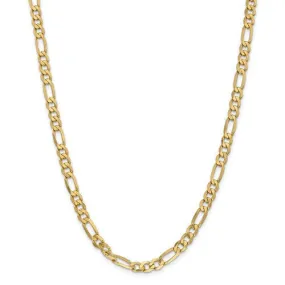 14K Yellow Gold 6.25mm Flat Figaro Bracelet Anklet Choker Necklace Pendant Chain