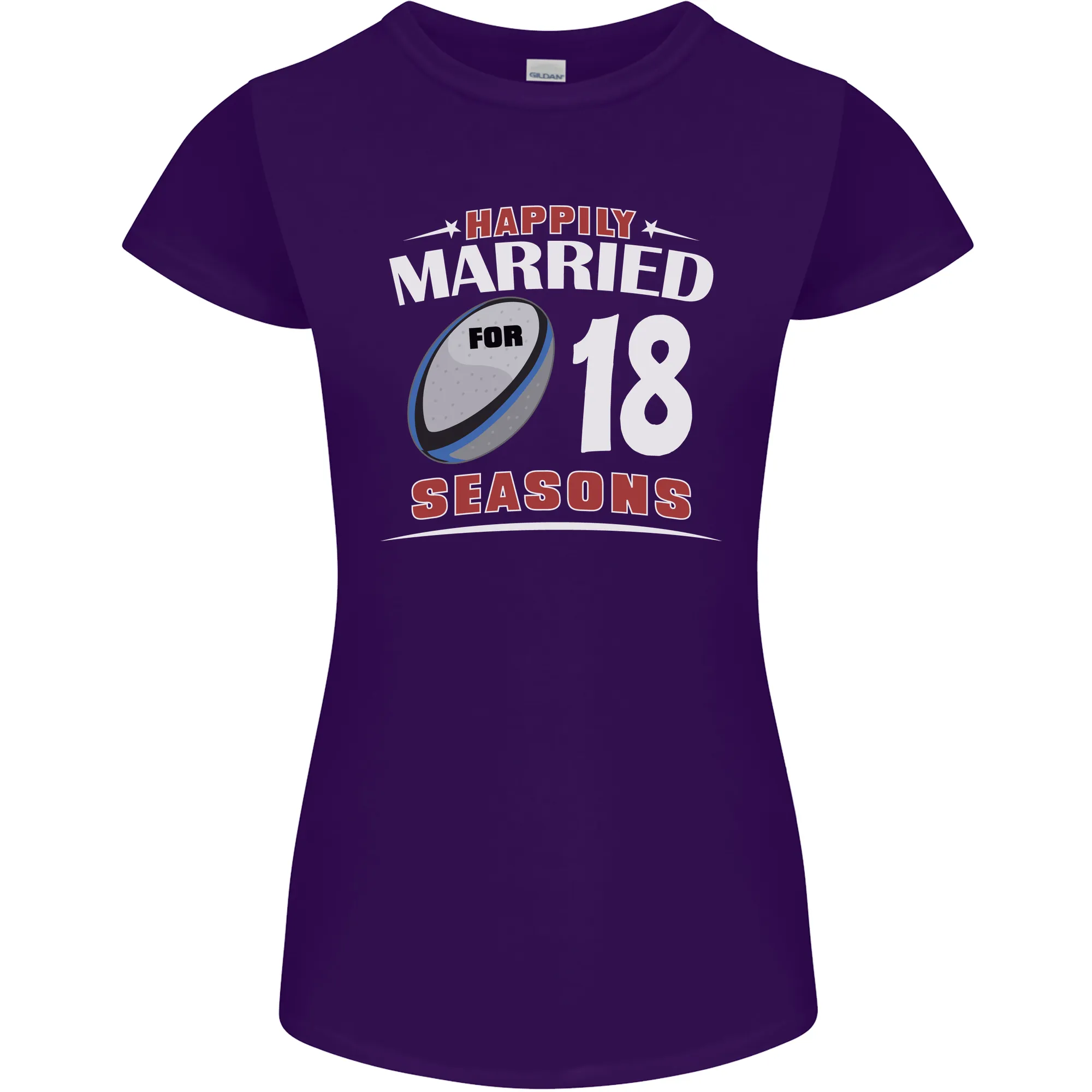 18 Year Wedding Anniversary 18th Rugby Womens Petite Cut T-Shirt