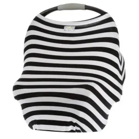 4-in-1 Multi-Use Car Seat   Nursing Cover- Black/White Stripe