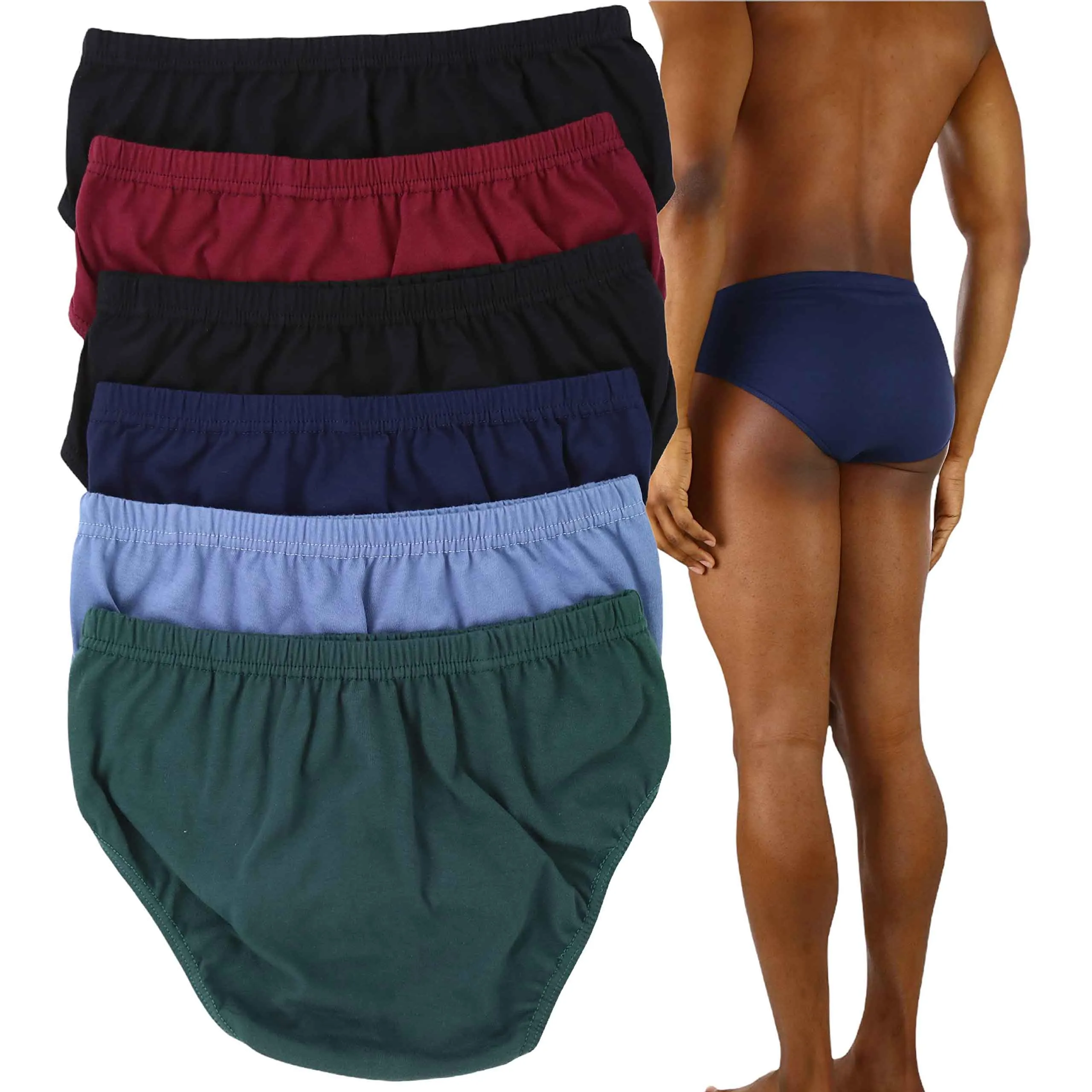 6-Pack: ToBeInStyle Men's Classic Elastic Waistband Bikini Briefs