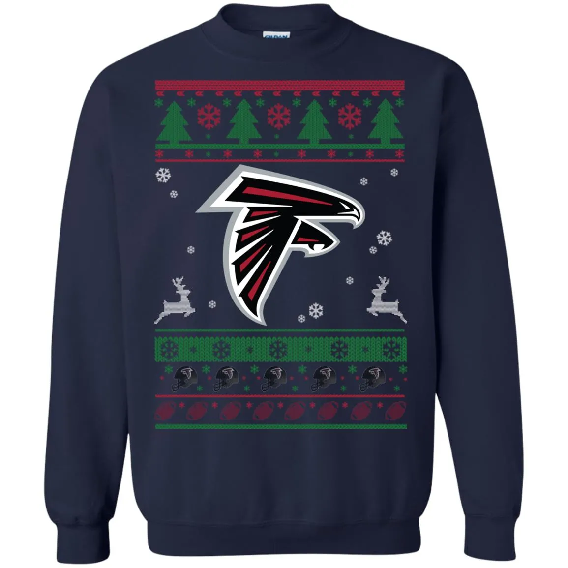 Atlanta Falcons Logo Football Teams Ugly Christmas Sweater Unisex Crewneck Pullover Sweatshirt