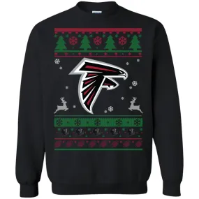 Atlanta Falcons Logo Football Teams Ugly Christmas Sweater Unisex Crewneck Pullover Sweatshirt