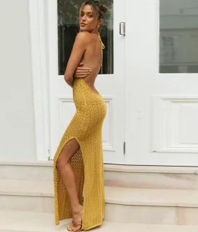 Backless Halter Dress