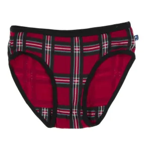 Bamboo Underwear - Midnight Christmas Plaid with Midnight Trim