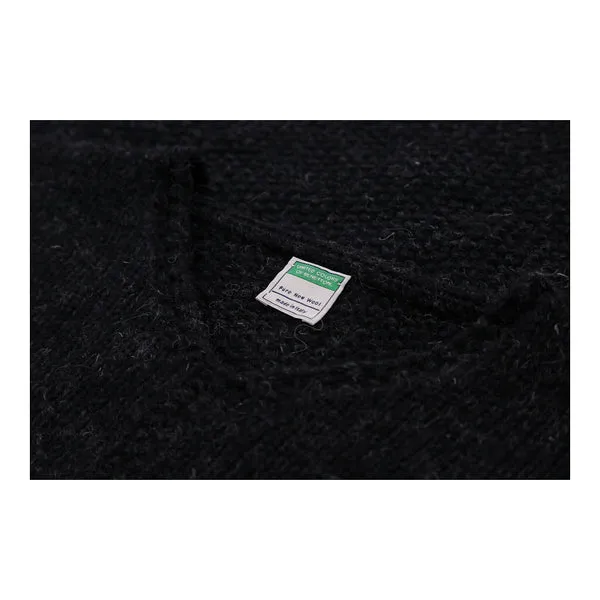 Benetton V-neck Jumper - Medium Grey Wool