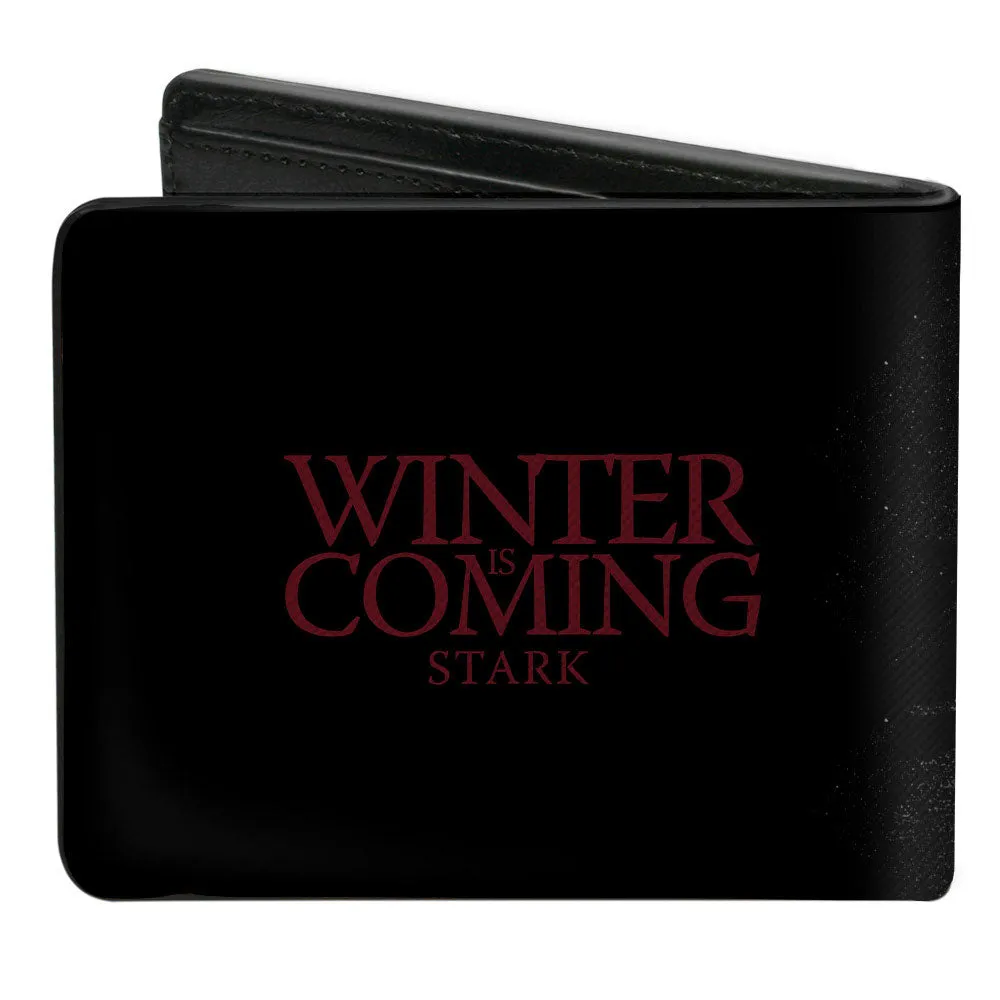 Bi-Fold Wallet - Game of Thrones House Stark Sigil   WINTER IS COMING STARK Black/Red