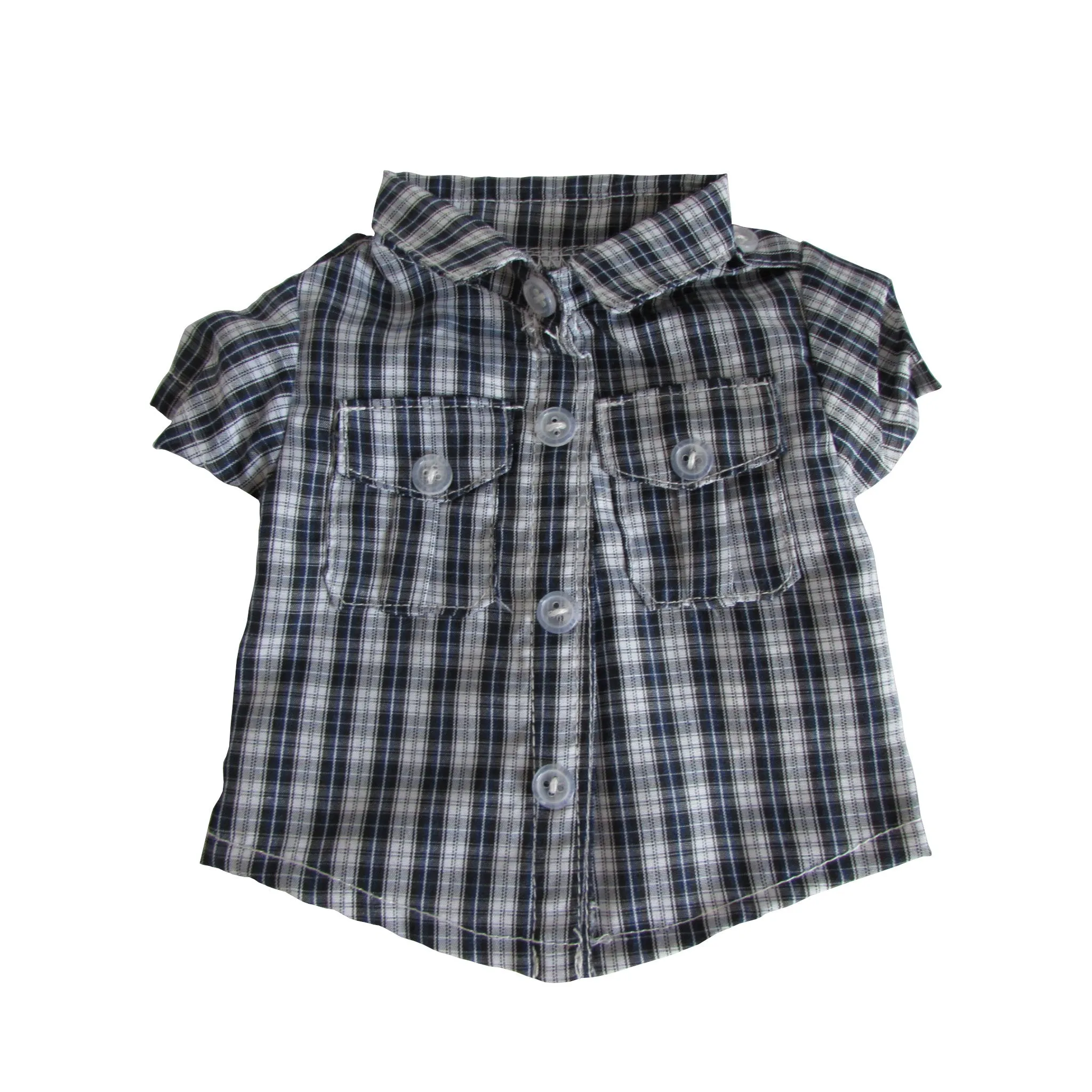 Black Plaid Shirt for 18-inch dolls