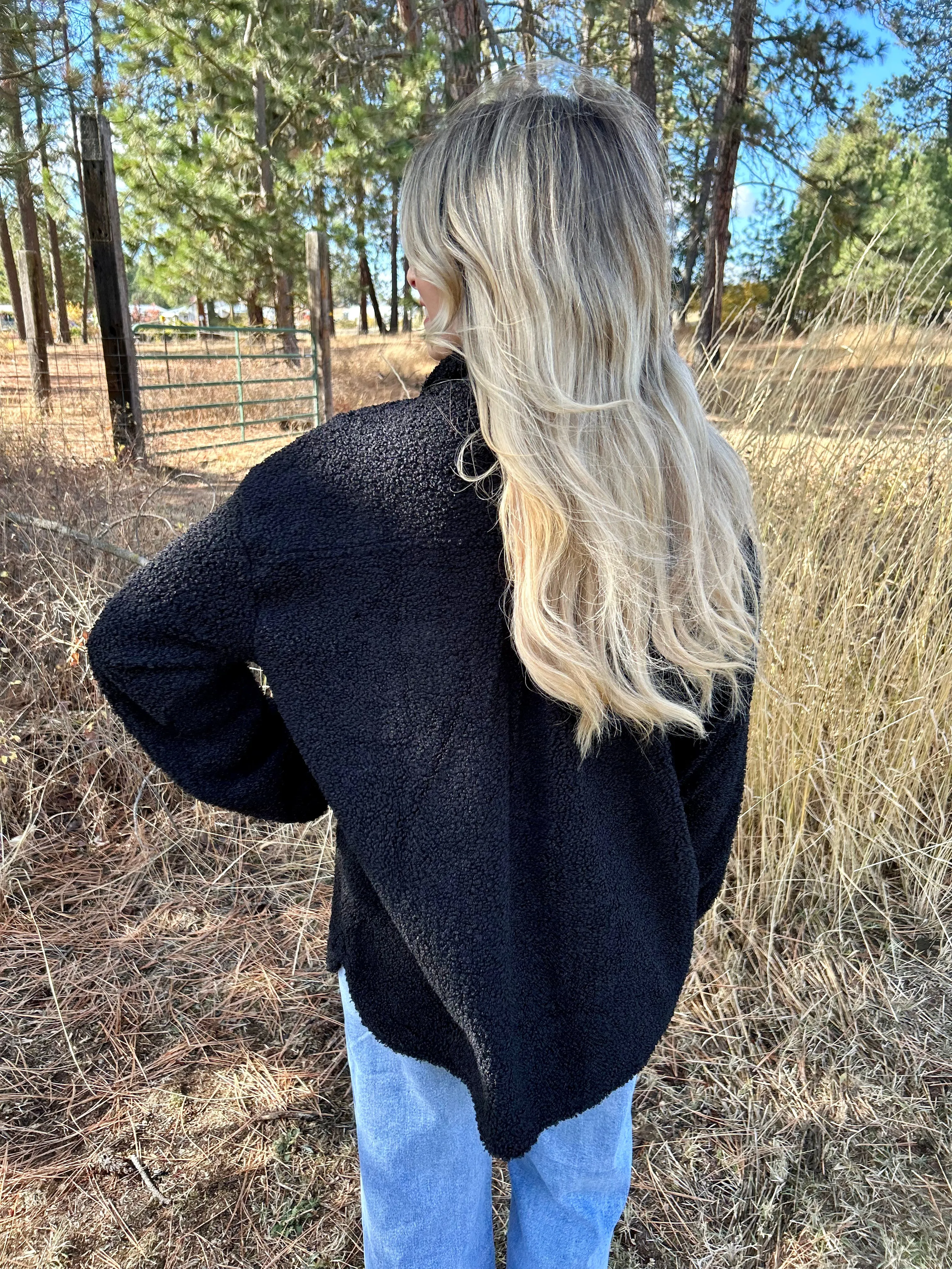 Black Sherpa Shacket FINAL SALE!
