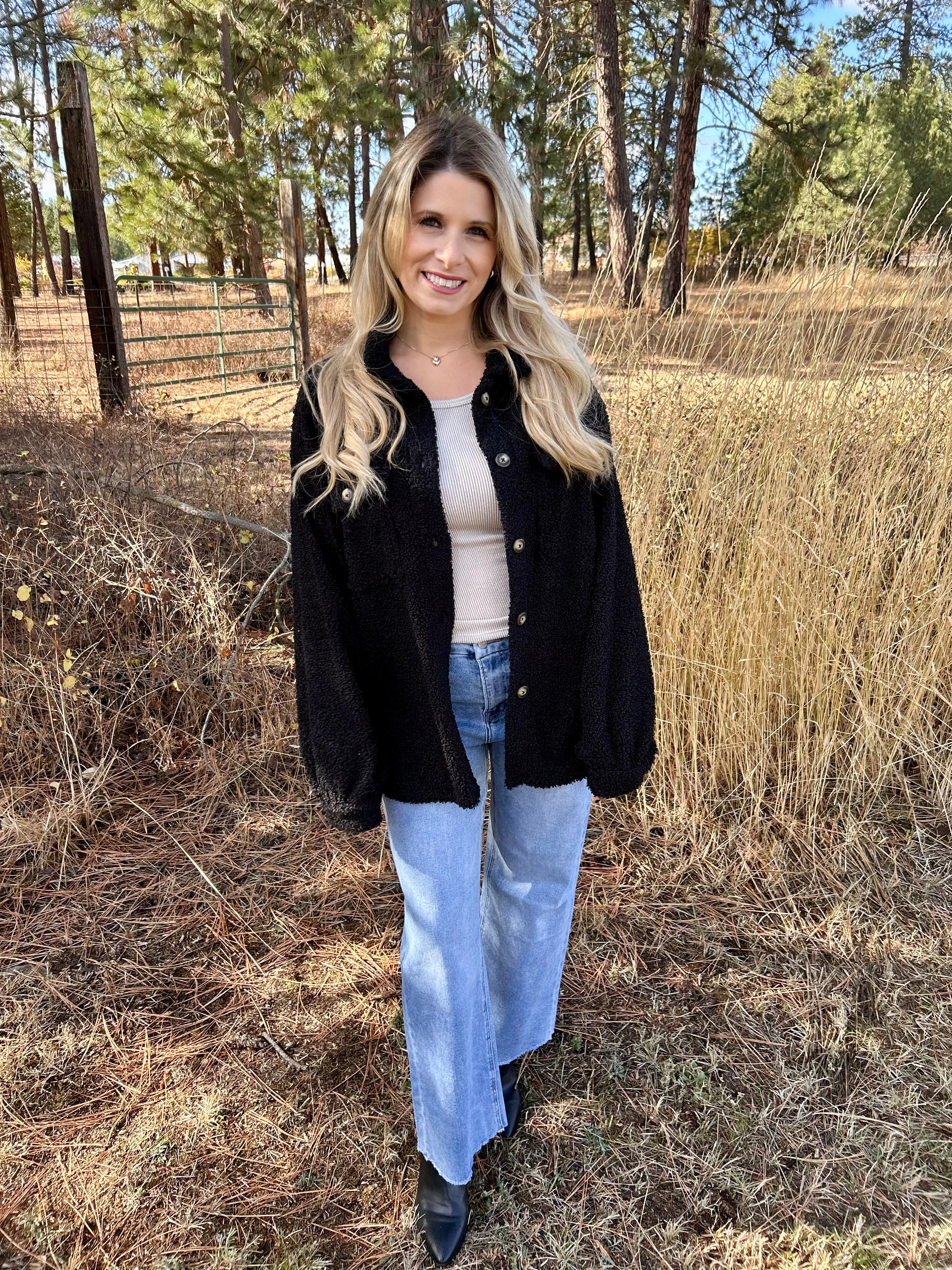 Black Sherpa Shacket FINAL SALE!