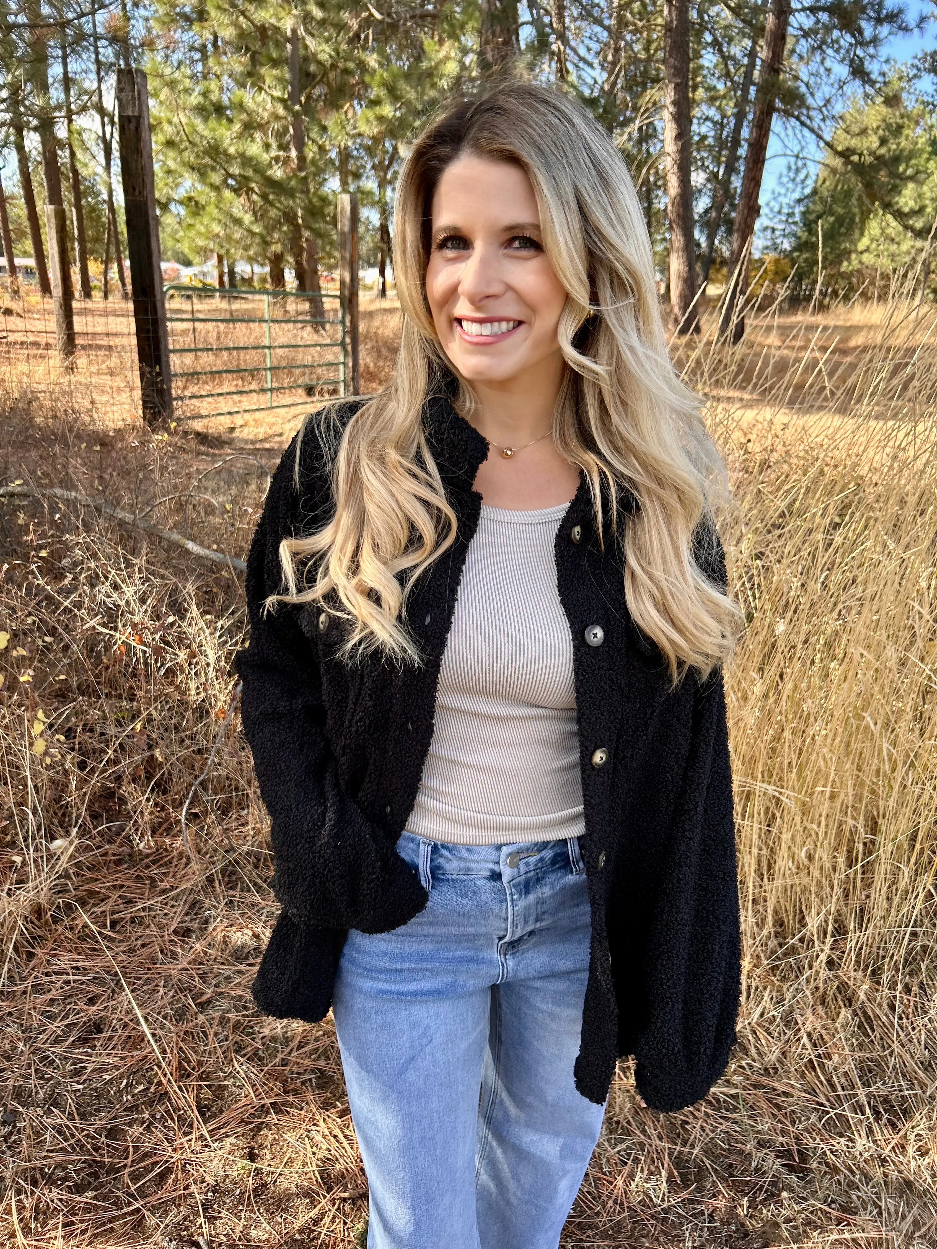 Black Sherpa Shacket FINAL SALE!
