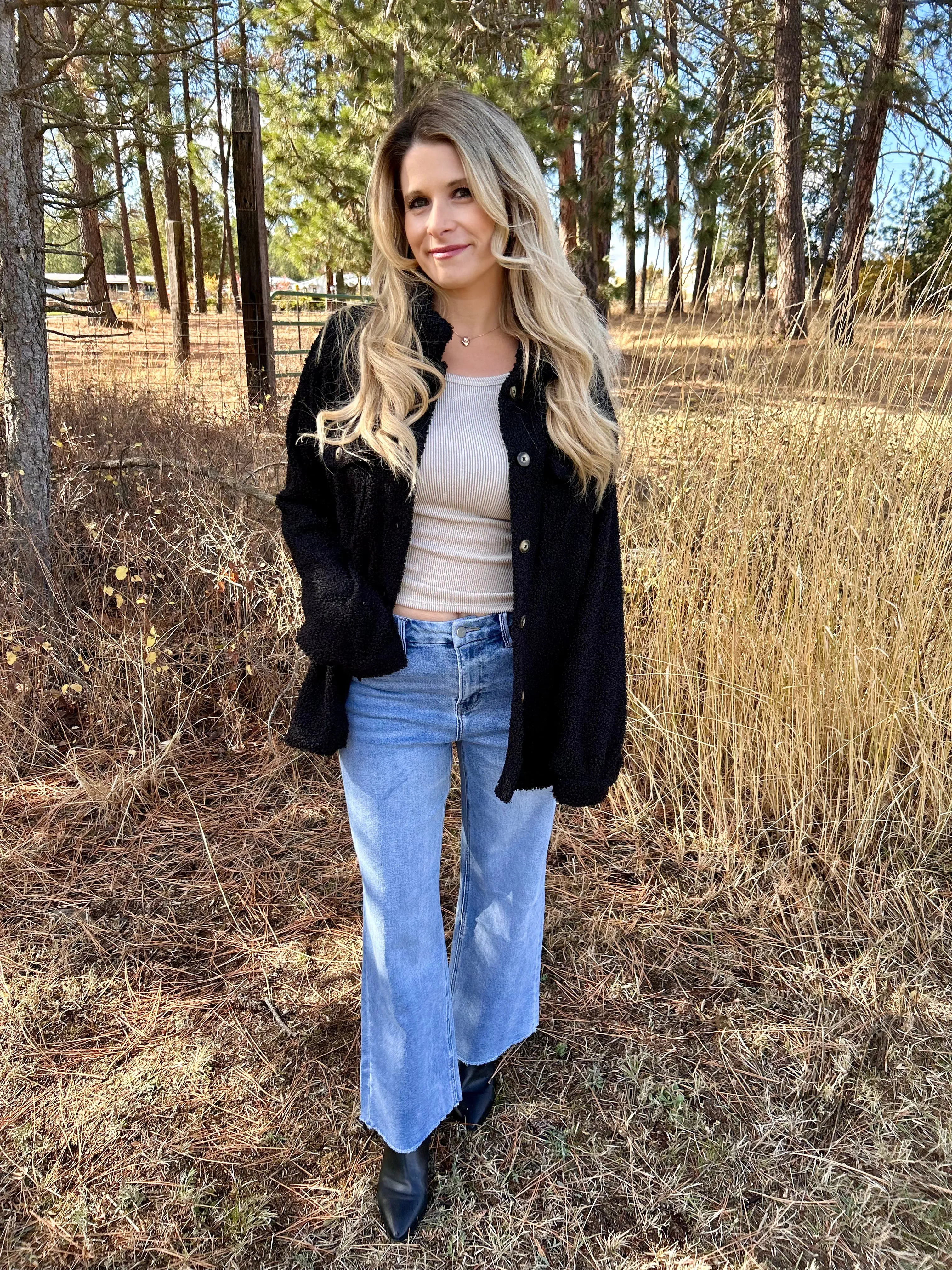 Black Sherpa Shacket FINAL SALE!
