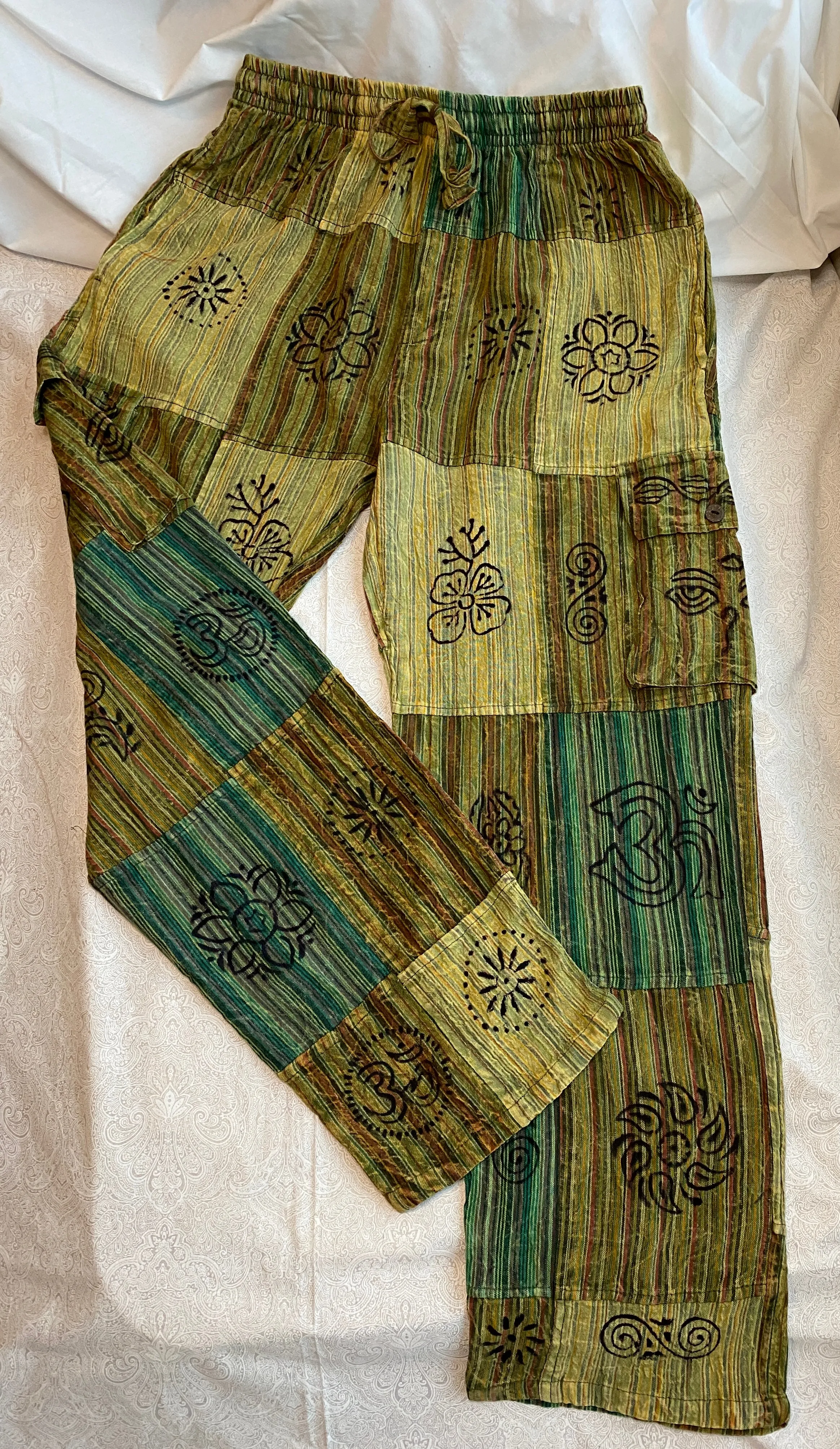 Bohemian Pants with Om Symbols
