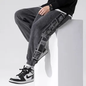 Boho Knitted Corduroy Pants
