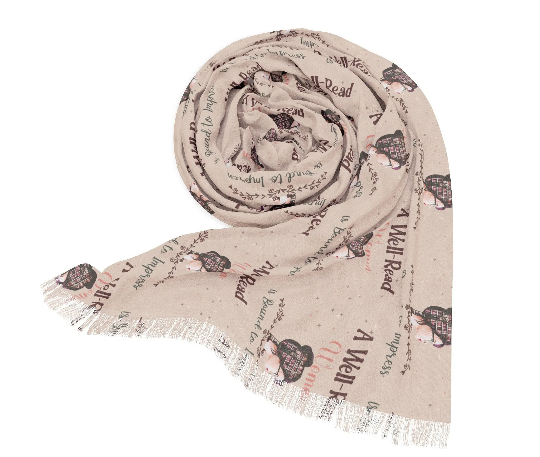 Bound to Impress Book Well-Read Woman Lightweight Scarf Literary Elegance Well-Read Woman' Statement Scarf| Gift for Book Lover Elegant