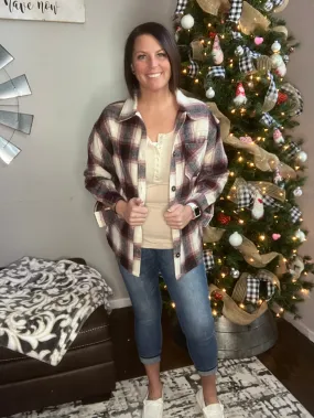 Burgundy Plaid Shacket