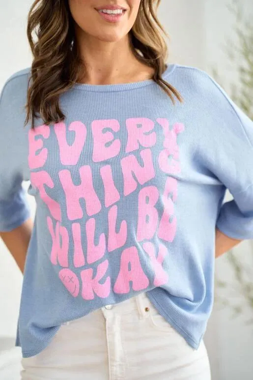 Calli Graphic Thermal Tee - Blue