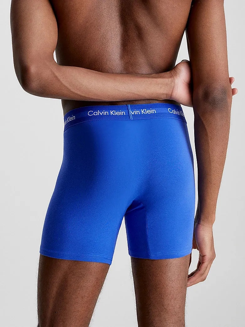 Calvin Klein COTTON STRETCH 3 Pack Mens Boxer Briefs Black/Blueshadow/Cobaltwater