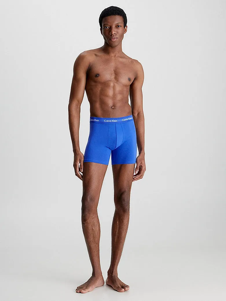 Calvin Klein COTTON STRETCH 3 Pack Mens Boxer Briefs Black/Blueshadow/Cobaltwater