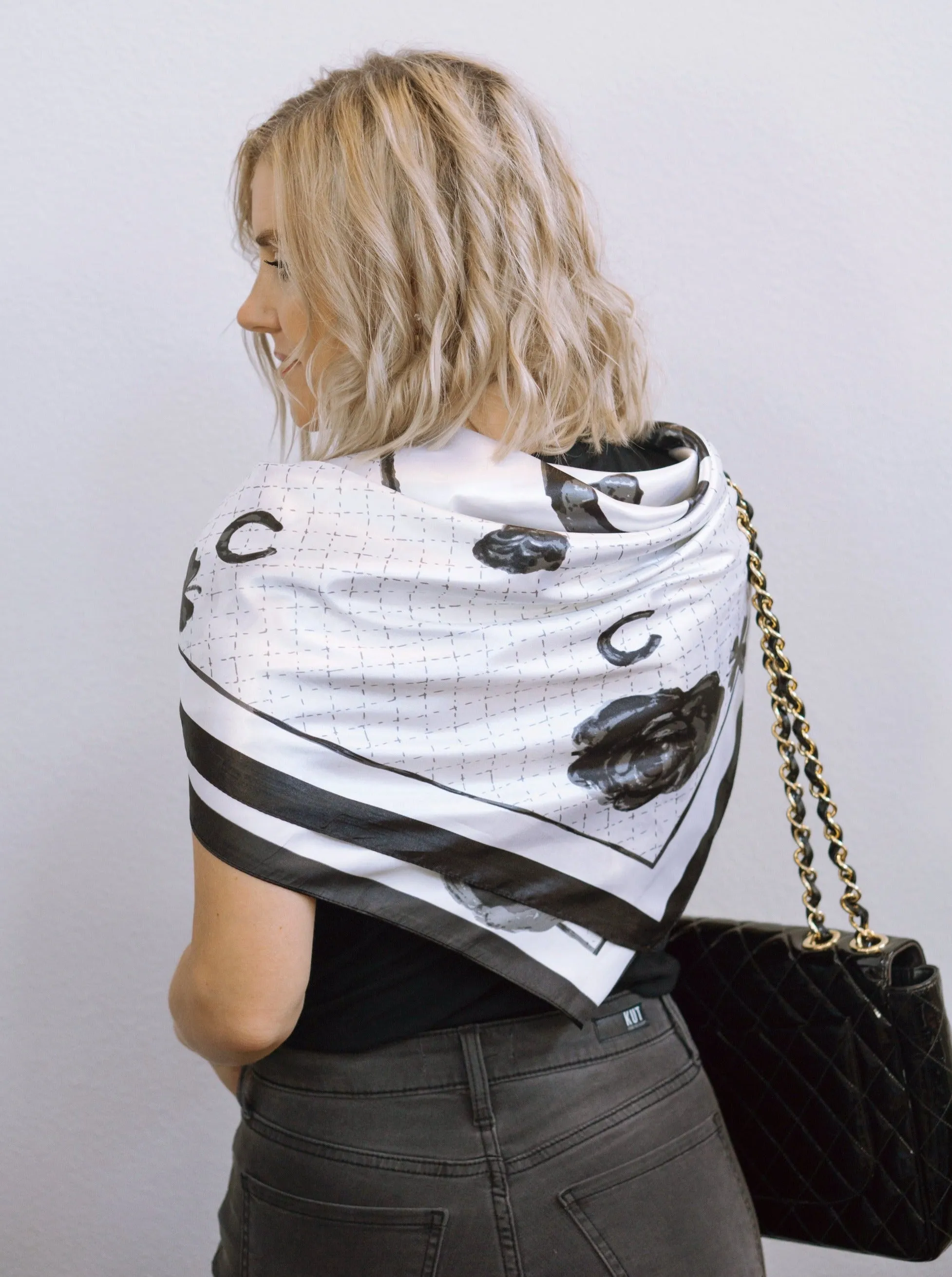 CAMILLE SCARF IN BLACK & WHITE