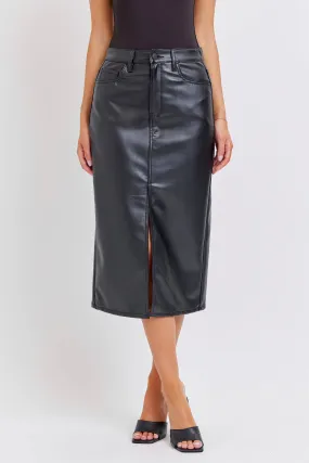 Cello High Rise Midi Skirt with Front Slit/L