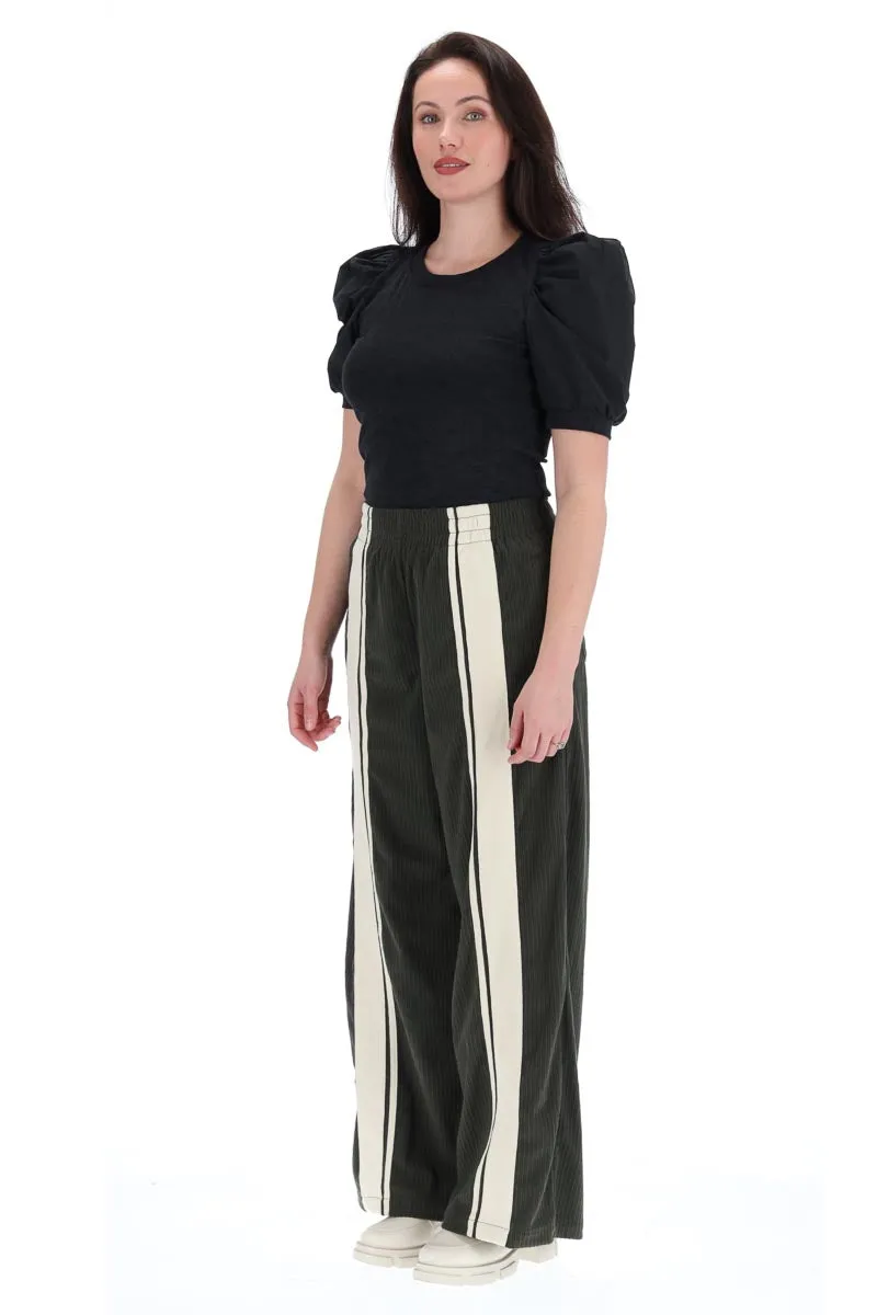 Charlo Nikisha Cord Pant Khaki CH328