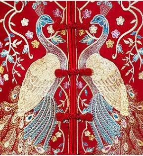 Chinese Traditional Bridal Wedding Dress/Peacock Pattern Wedding Dress/Qun Kwa/Tea Ceremony