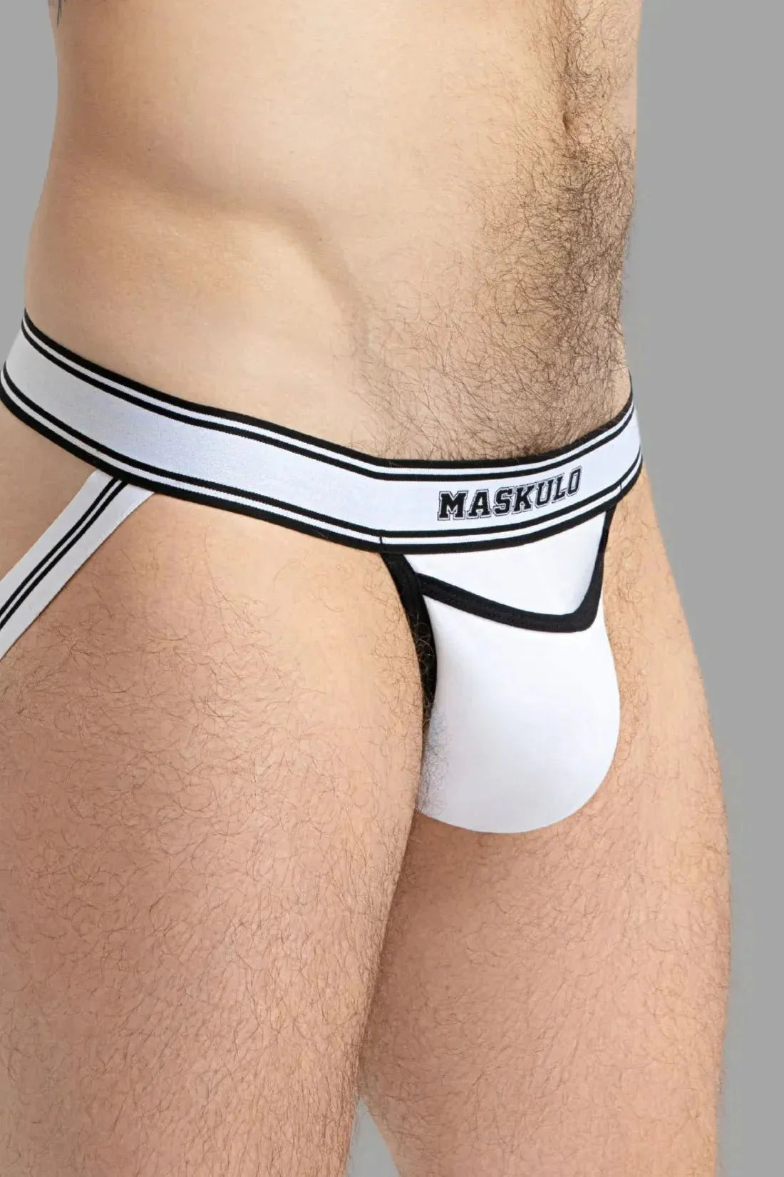 College Cotton Jock. White and Black
