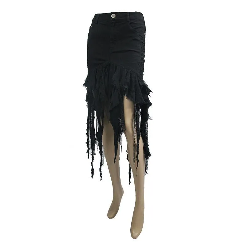 'Come Out And Play' Punk Distressed Skirt