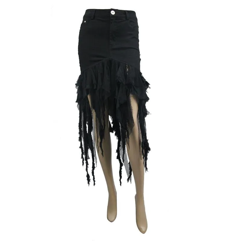 'Come Out And Play' Punk Distressed Skirt