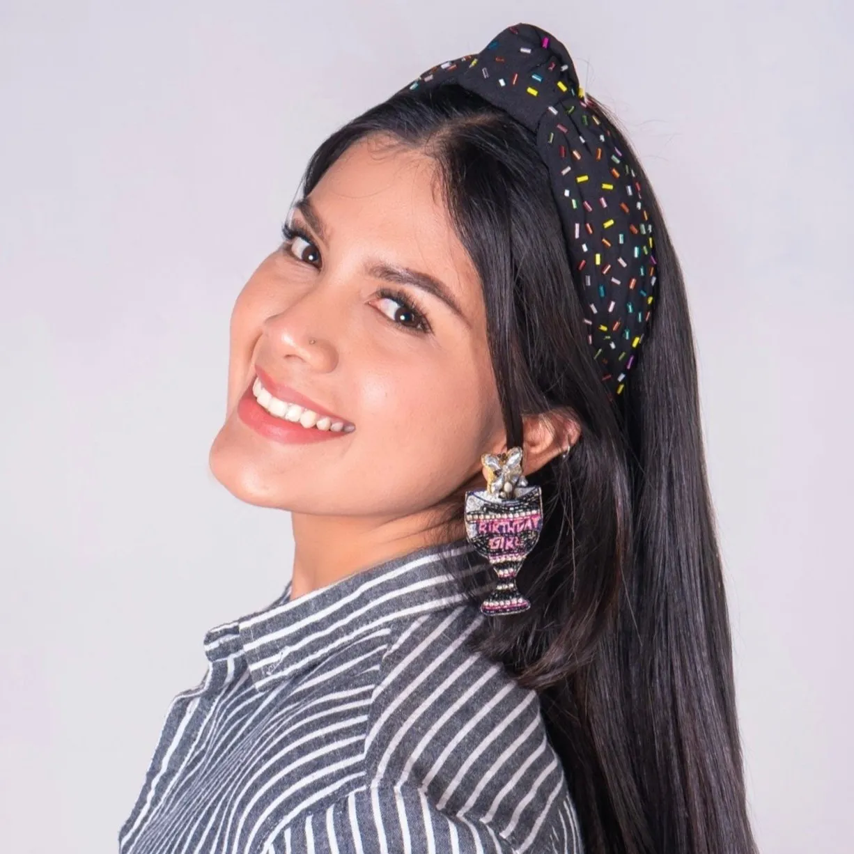 Confetti Knot Headband (Black)