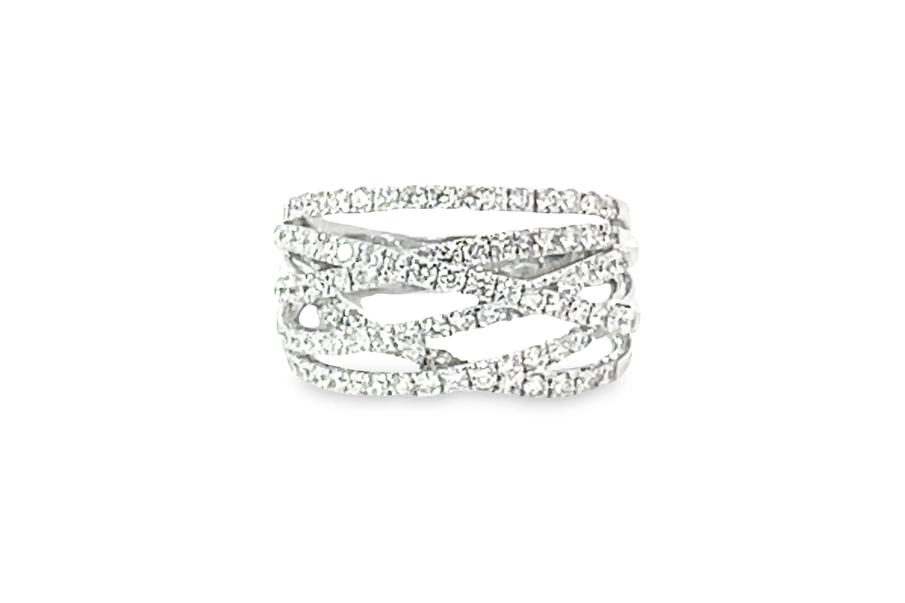 Criss-Cross Wide Diamond  Ring