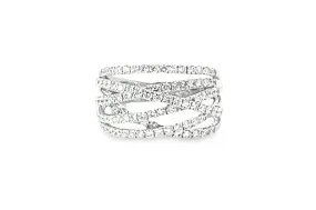 Criss-Cross Wide Diamond  Ring