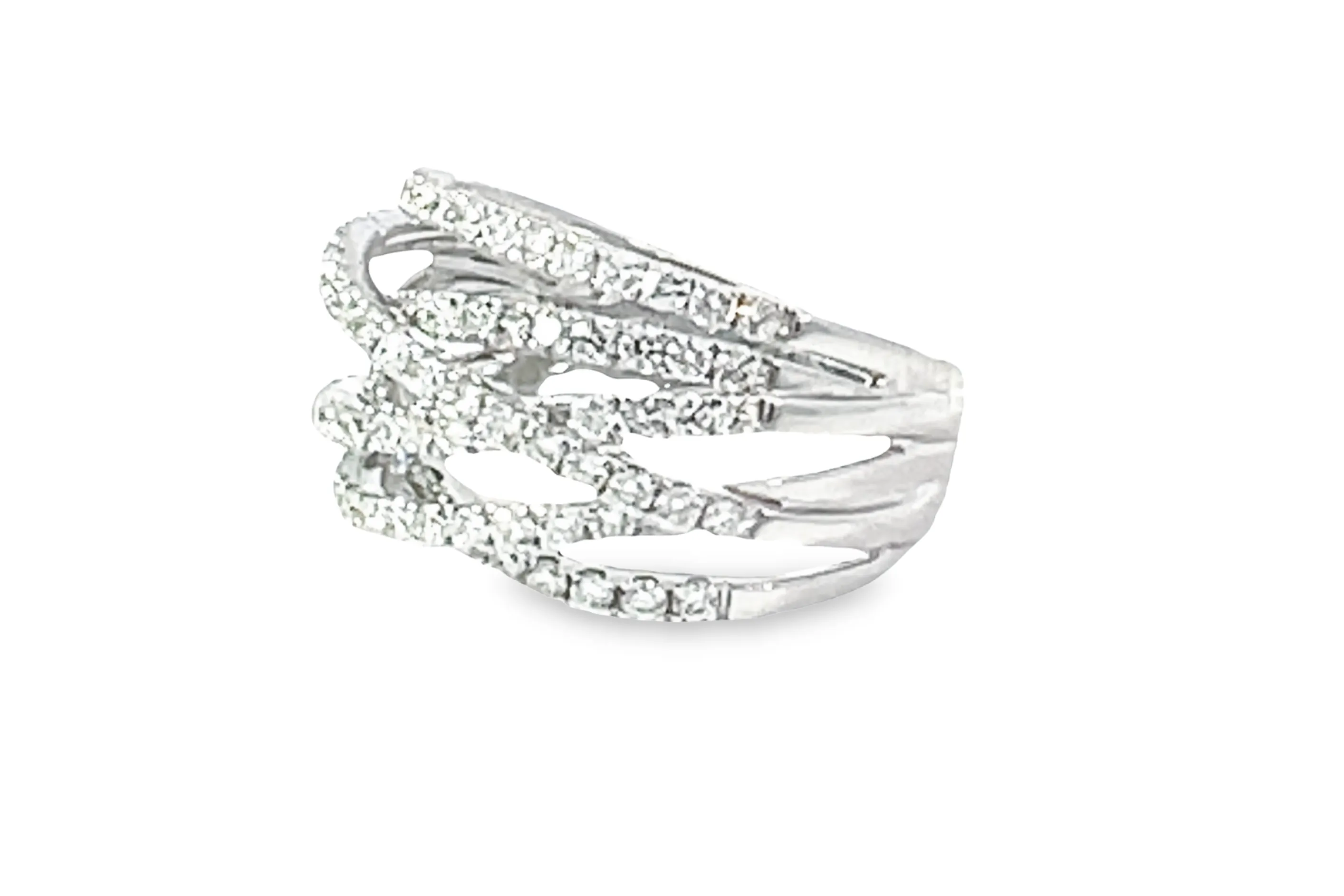Criss-Cross Wide Diamond  Ring