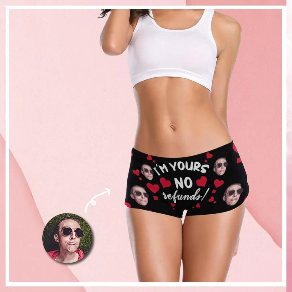 Custom Face Underwear Personalized I'm Yours Women's Boyshort Panties Gift for Her