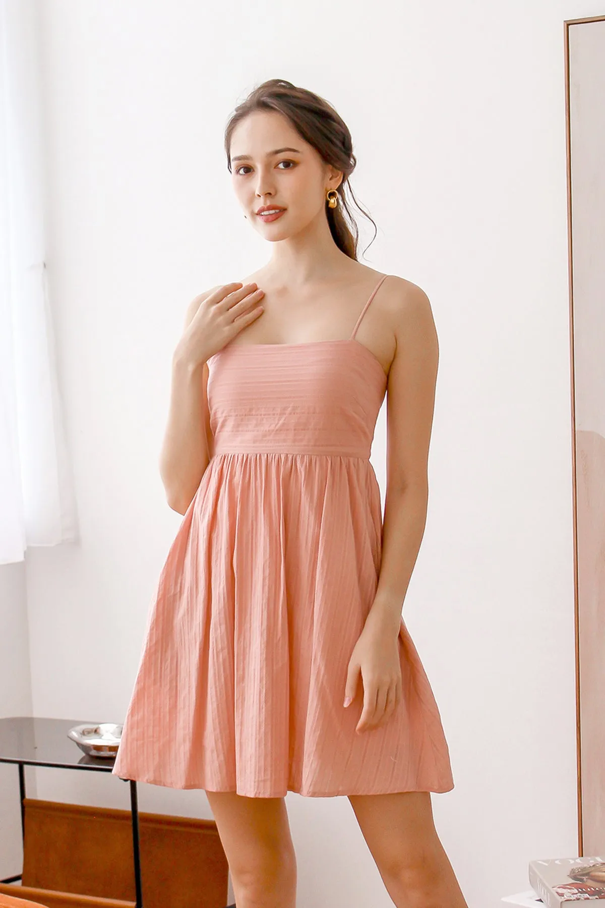 Della Babydoll Dress Romper - Dust Pink [XS/S/M/L/XL]