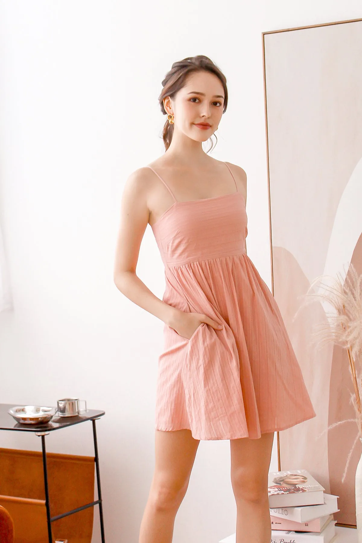 Della Babydoll Dress Romper - Dust Pink [XS/S/M/L/XL]