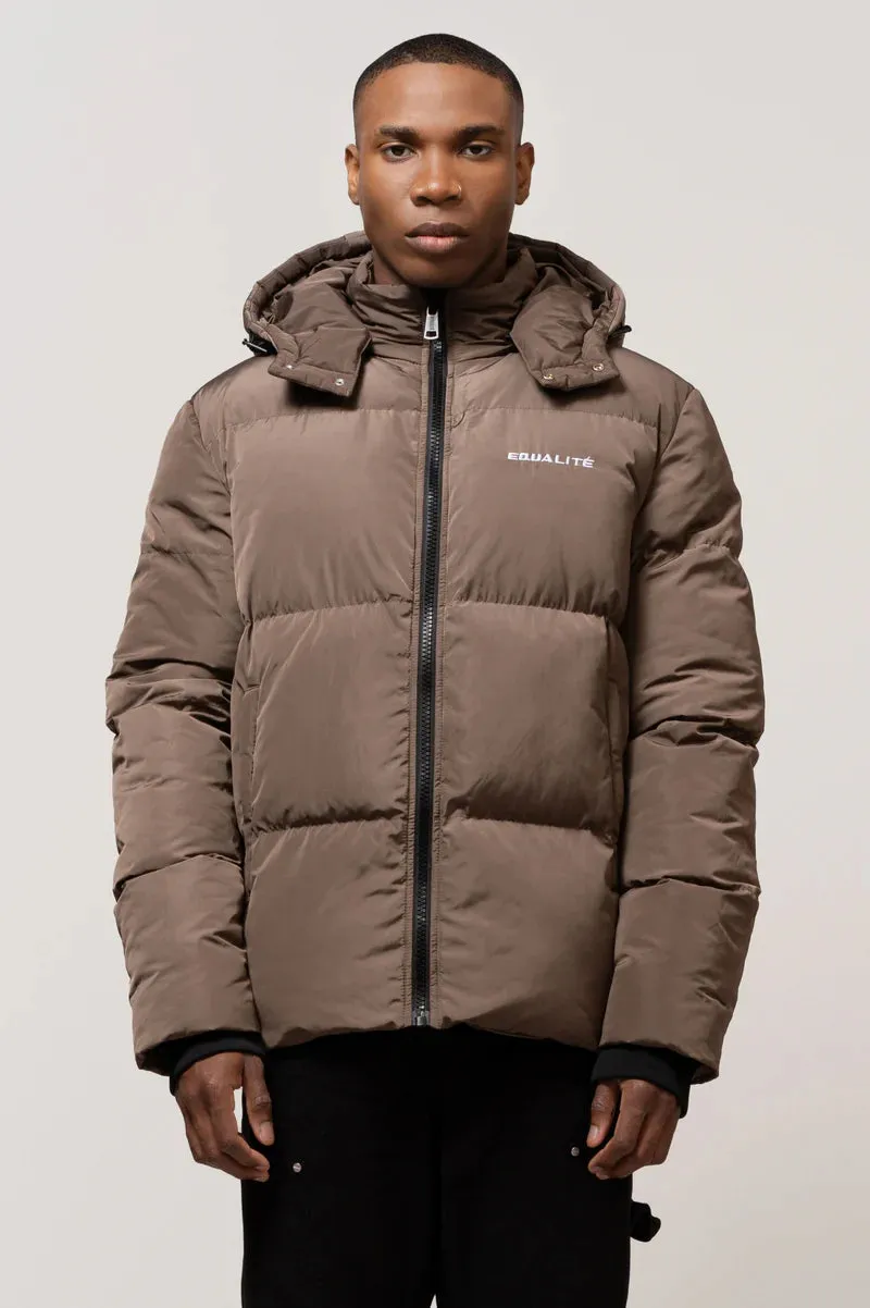 ESSENTIAL PUFFER JACKET TAUPE
