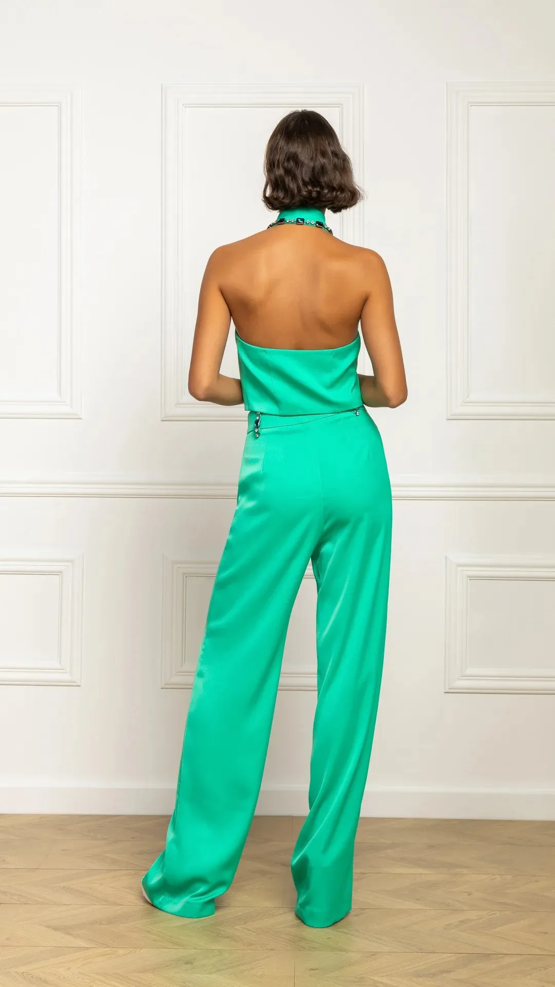 Freesia Silk Pants (green)