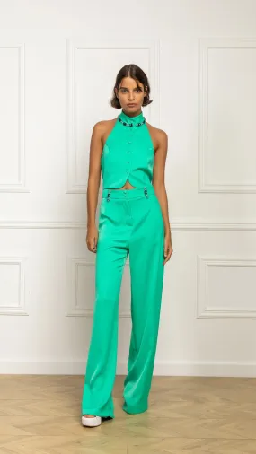 Freesia Silk Pants (green)