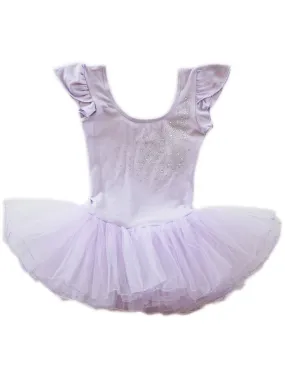 Girls Lavender Glitter Rhinestone Bow Ballet Dress 9M-8