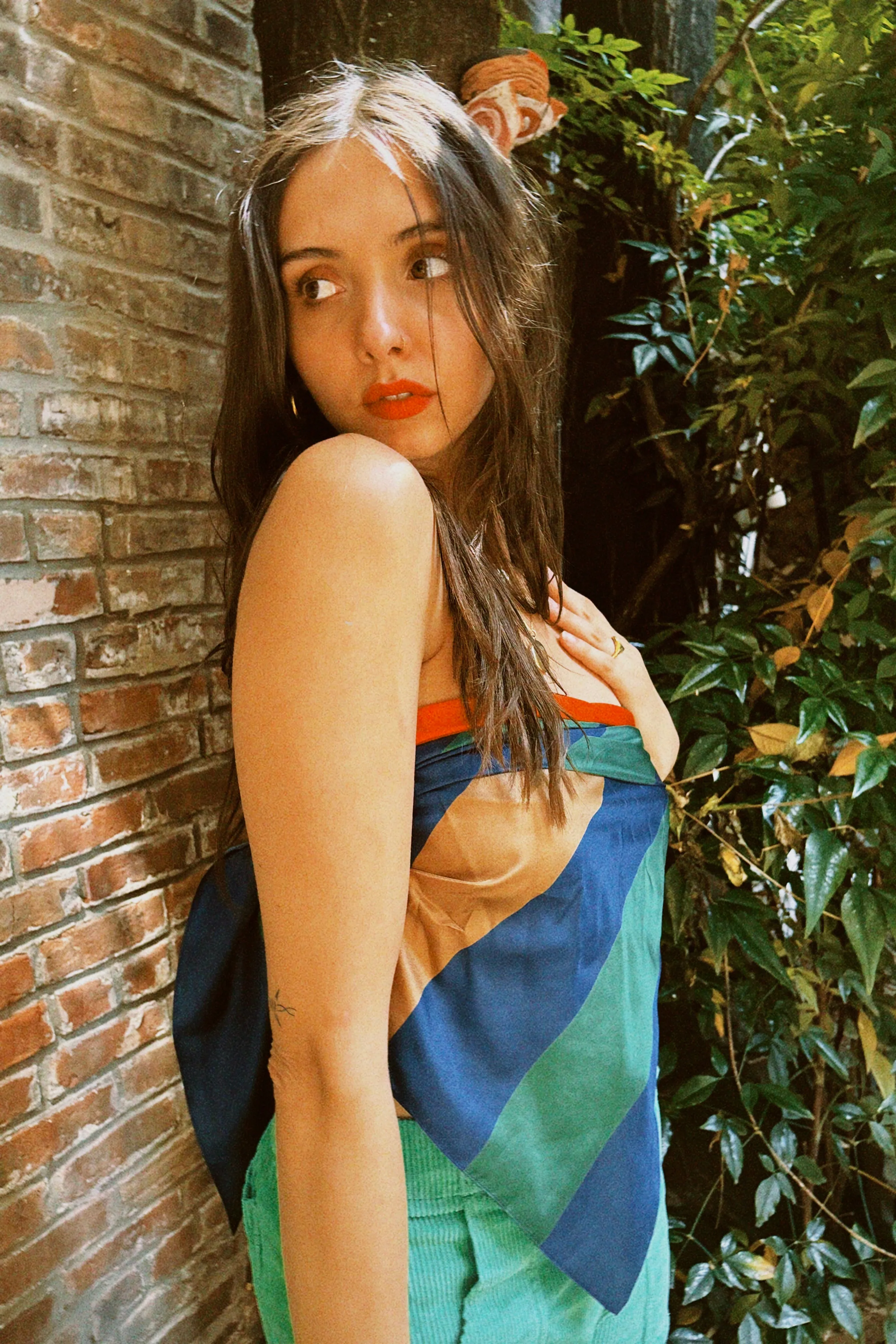 GRANDE NAVY BLUE SILK SCARF