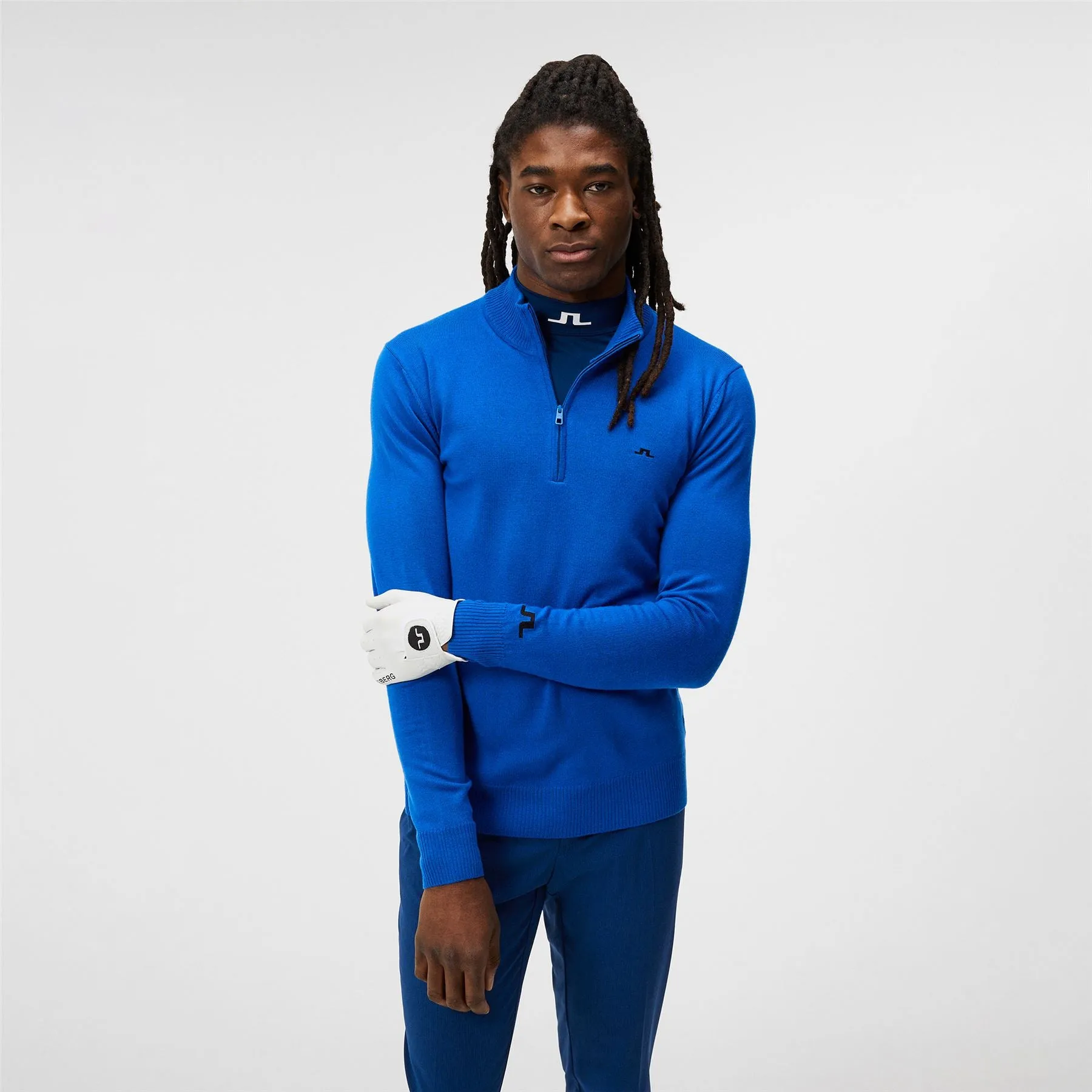 Kian Quarter Zip Tour Merino Sweater Nautical Blue - SS24