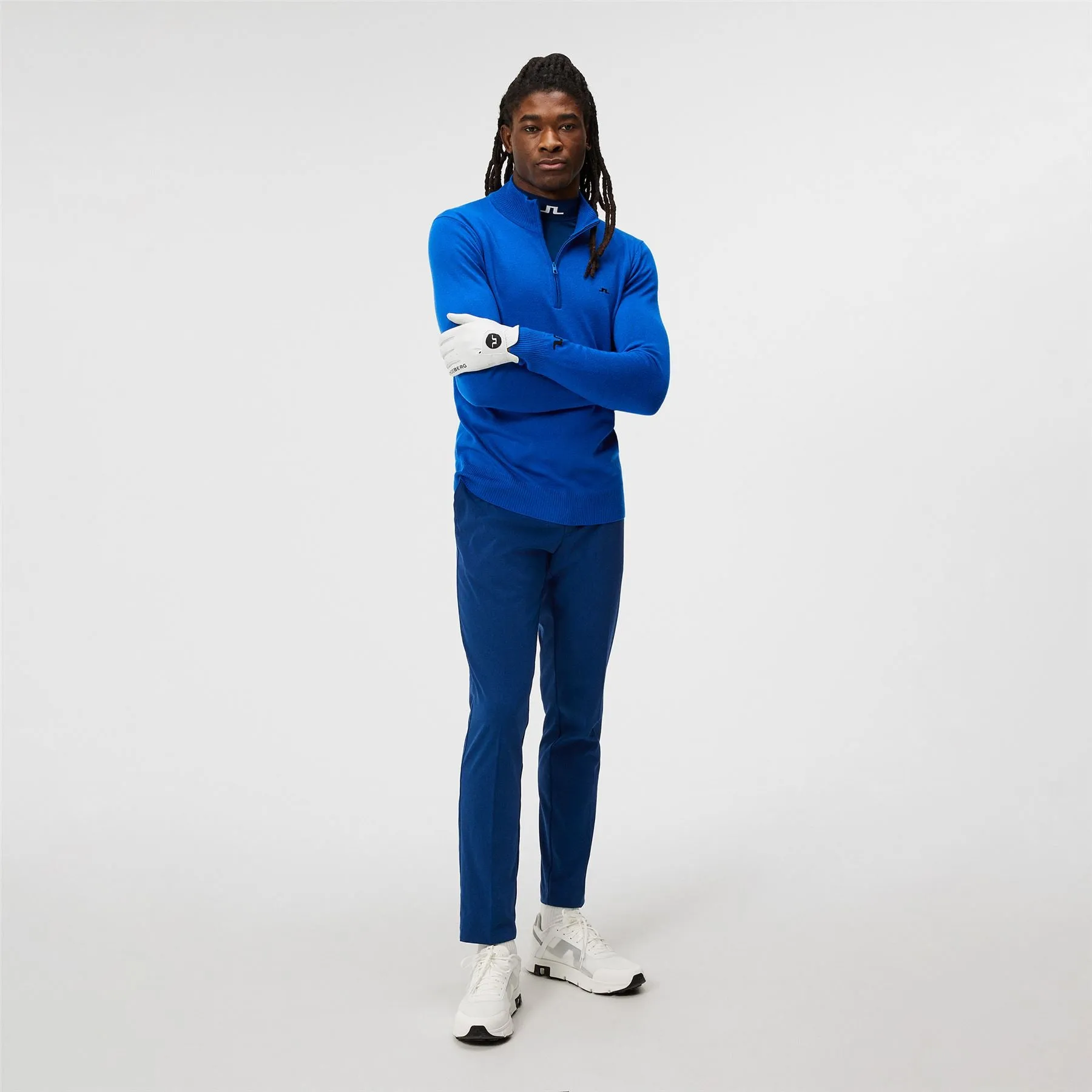 Kian Quarter Zip Tour Merino Sweater Nautical Blue - SS24