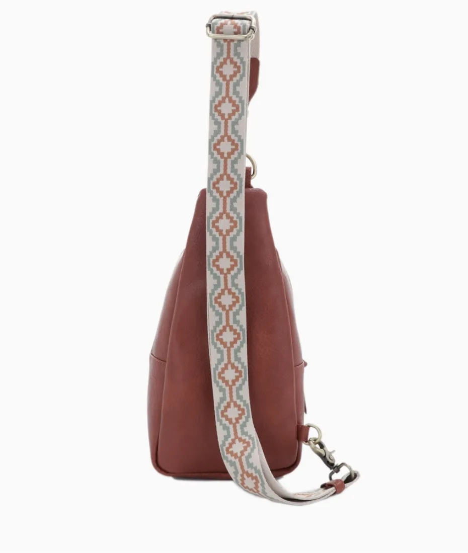 Laurie Metallic Sling Bag with Guitar Strap