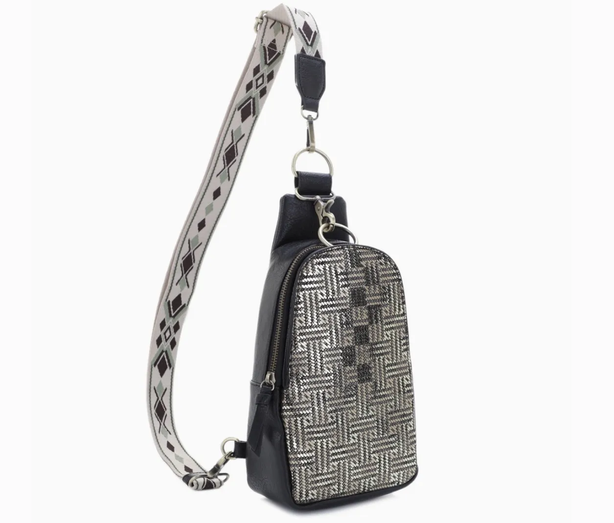 Laurie Metallic Sling Bag with Guitar Strap