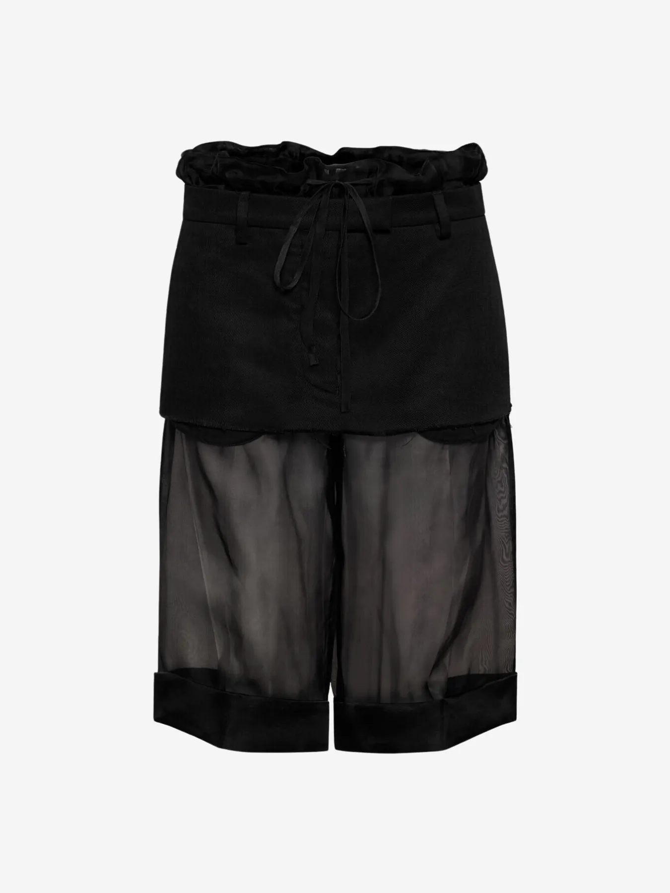 Layered Skirt Shorts - Black