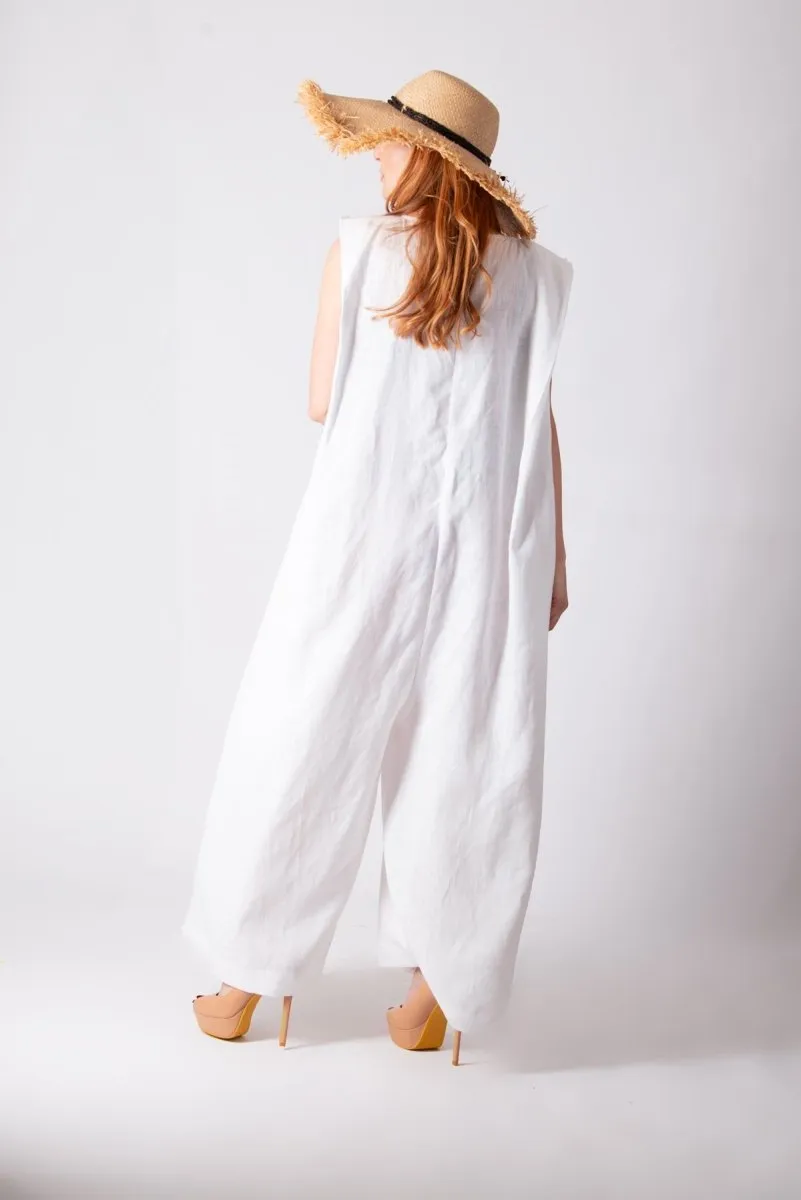 Linen Wide Jumpsuit Viral
