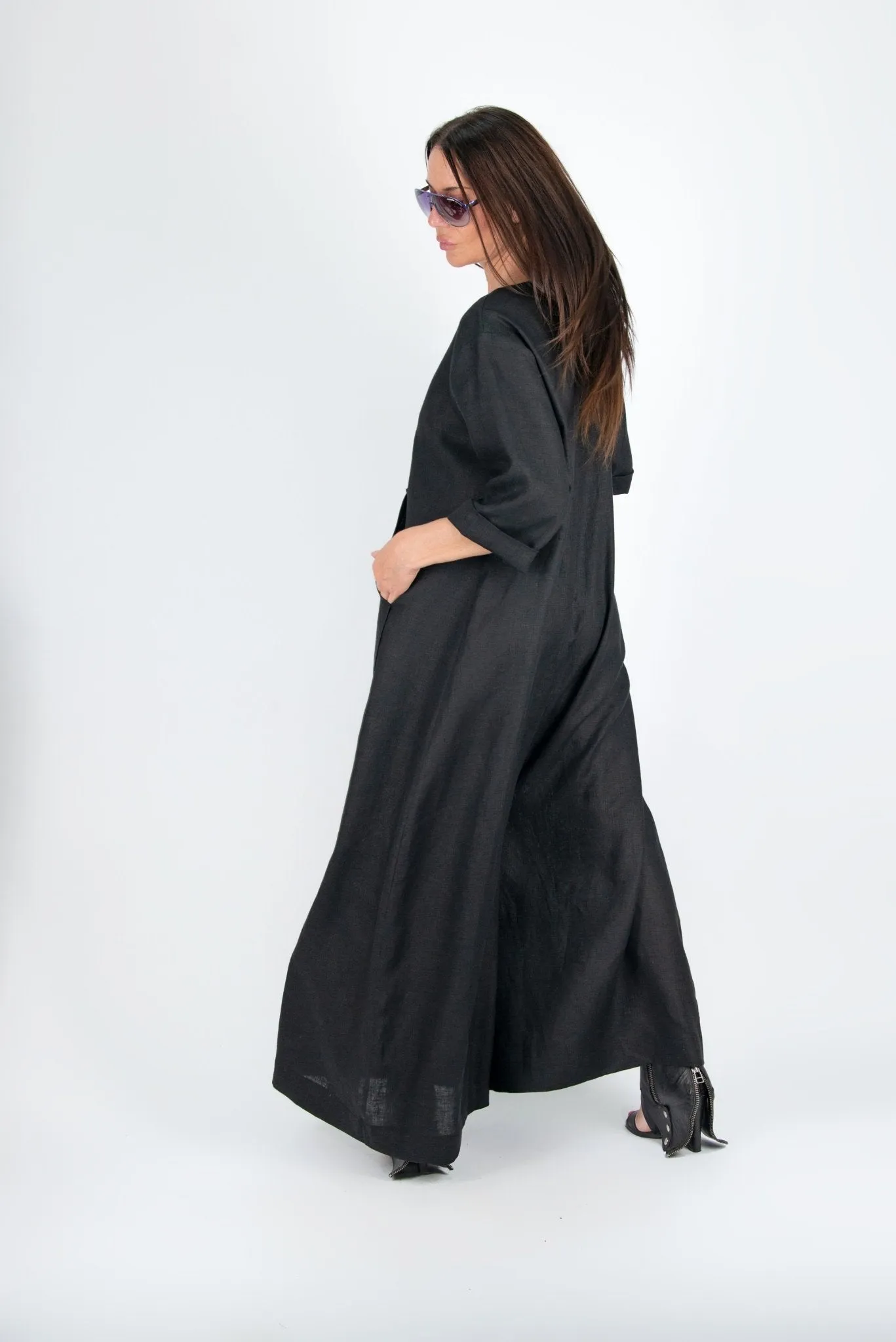 LISA Linen Wide Plus Size Jumpsuit