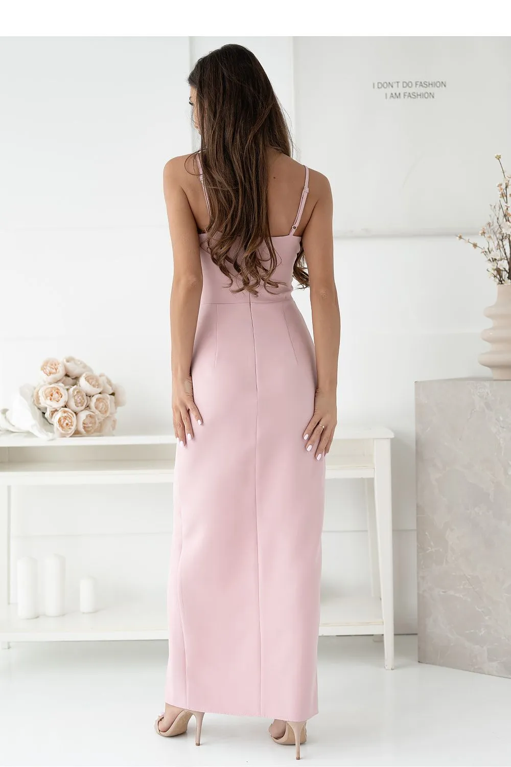 Long fitted cut evening dress