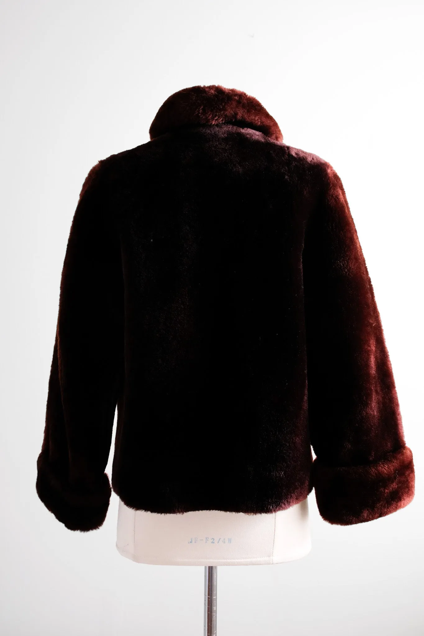 Luxurious 1950's Umber Mouton Cropped Jacket  / Sz S